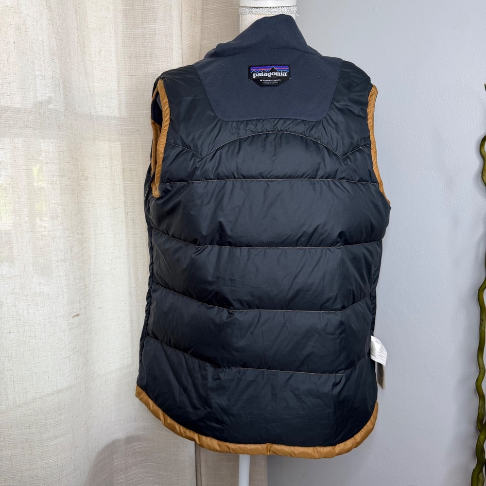 Patagonia Bivy Hooded Vest 600 Fill Down Colorblock Pitch Blue Women's Medium - Picture 8 of 11